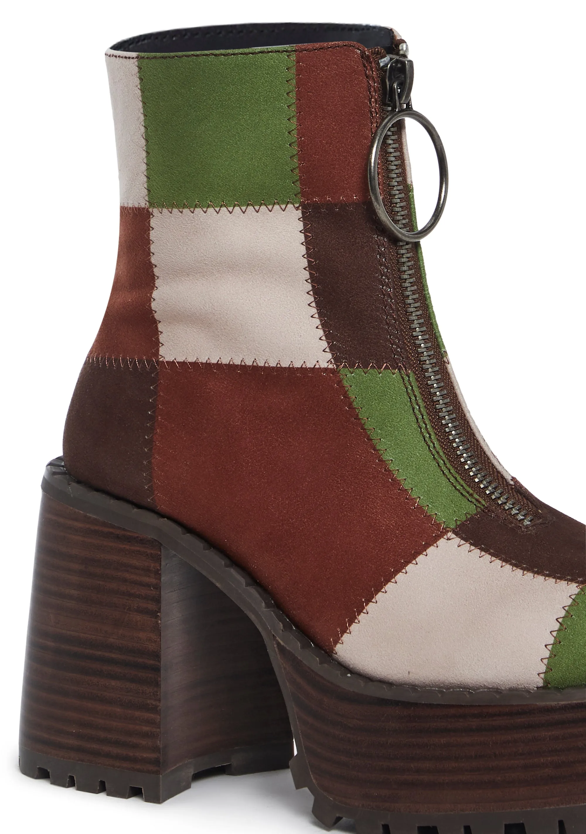 Detention Hall Platform Boots - Patchwork