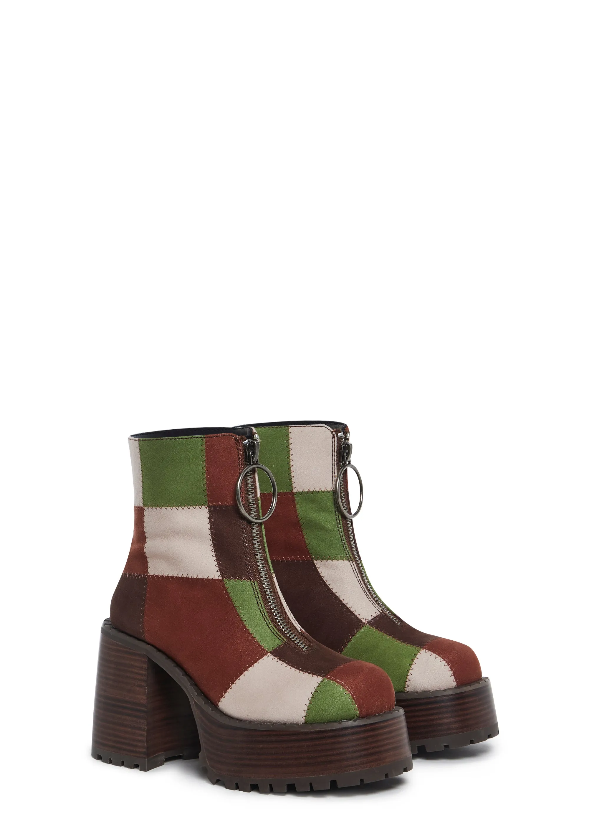 Detention Hall Platform Boots - Patchwork