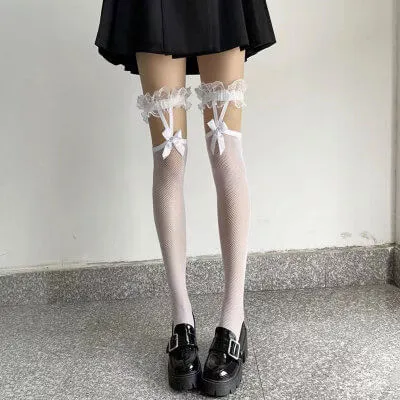 Diamond bow lolita stockings