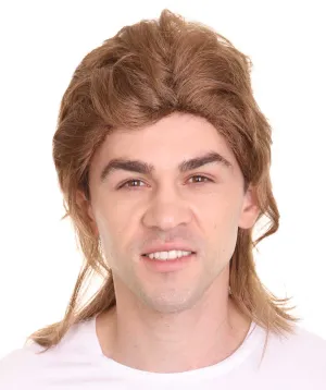 Disco 80's Mullet Wig | Brown Vintage Wigs | Premium Breathable Capless Cap