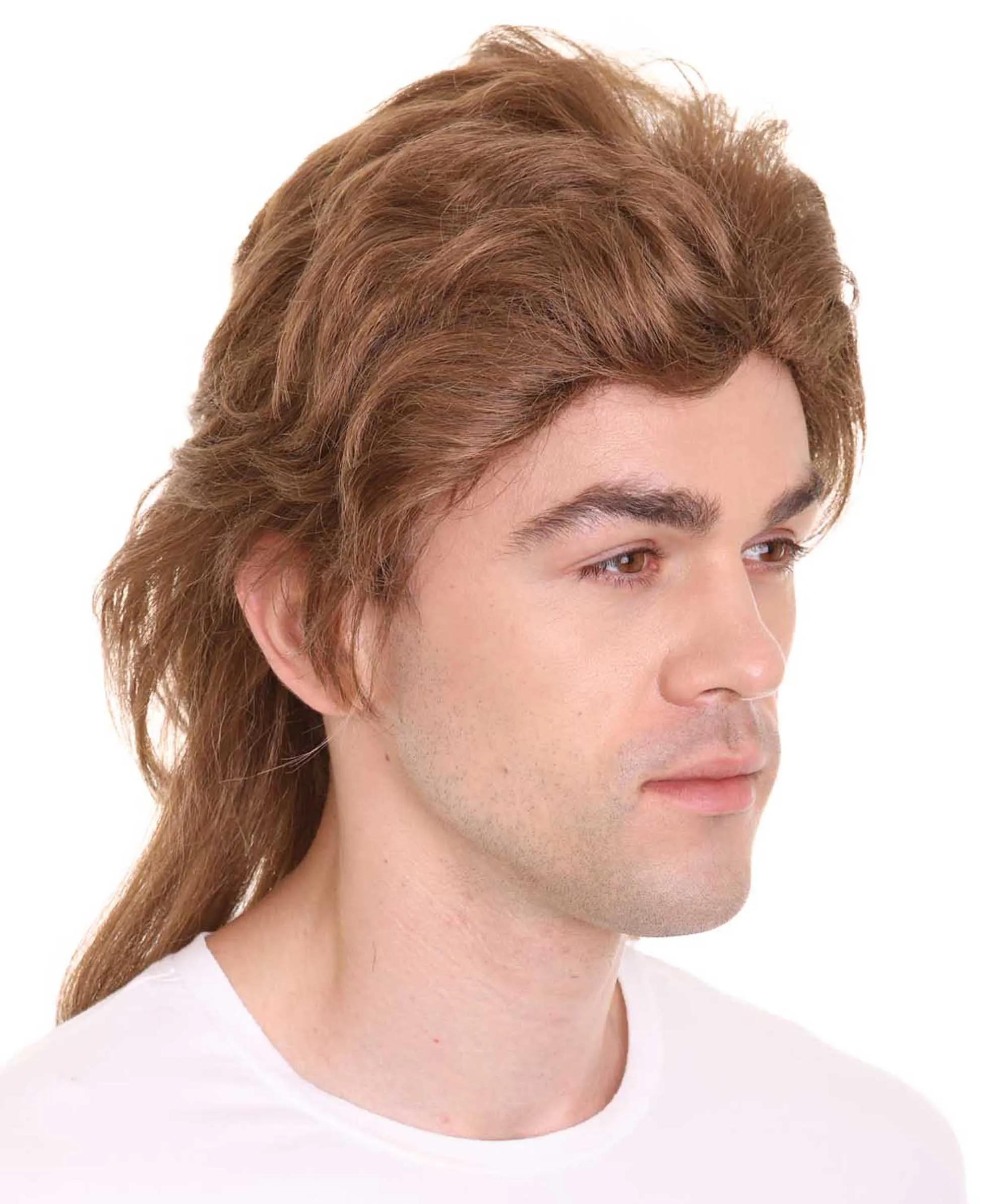 Disco 80's Mullet Wig | Brown Vintage Wigs | Premium Breathable Capless Cap