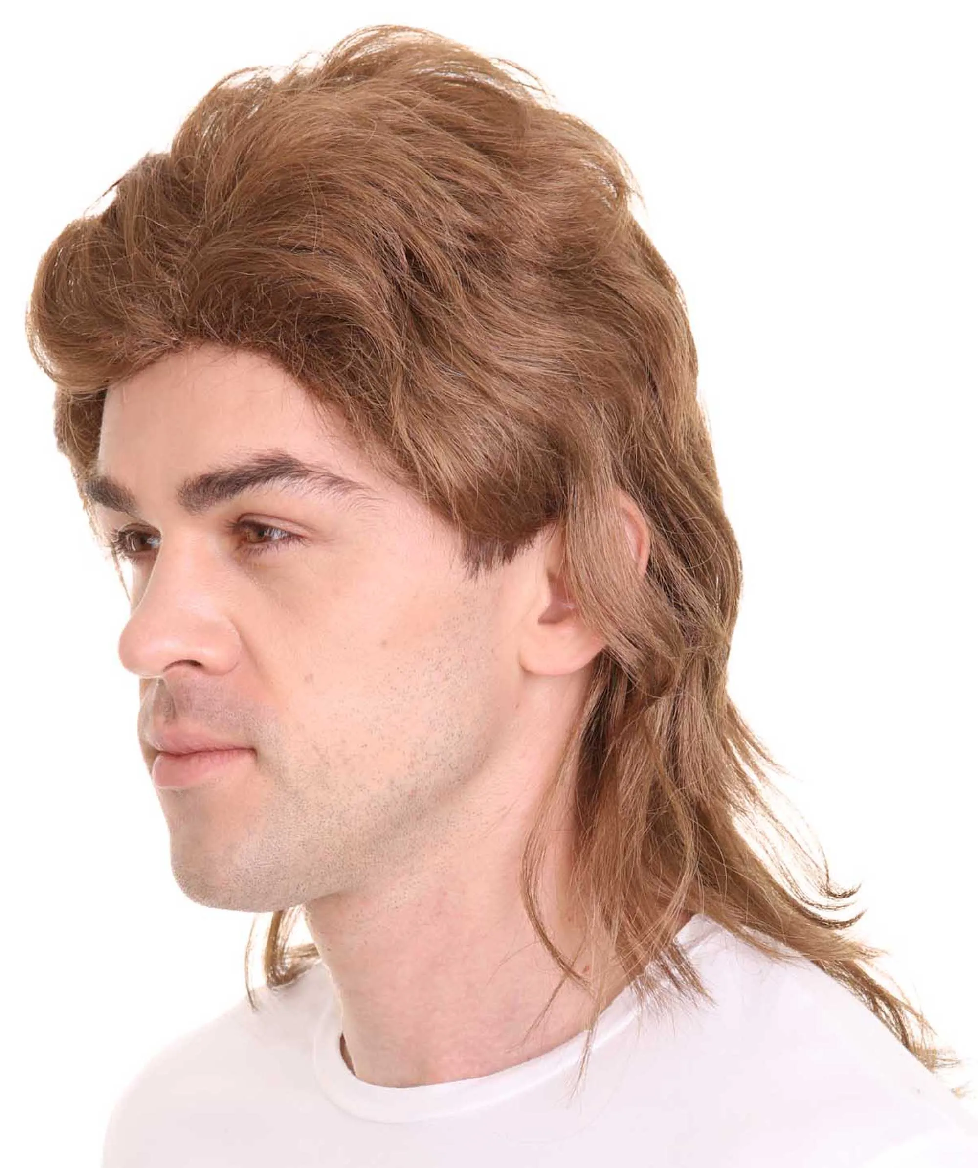 Disco 80's Mullet Wig | Brown Vintage Wigs | Premium Breathable Capless Cap