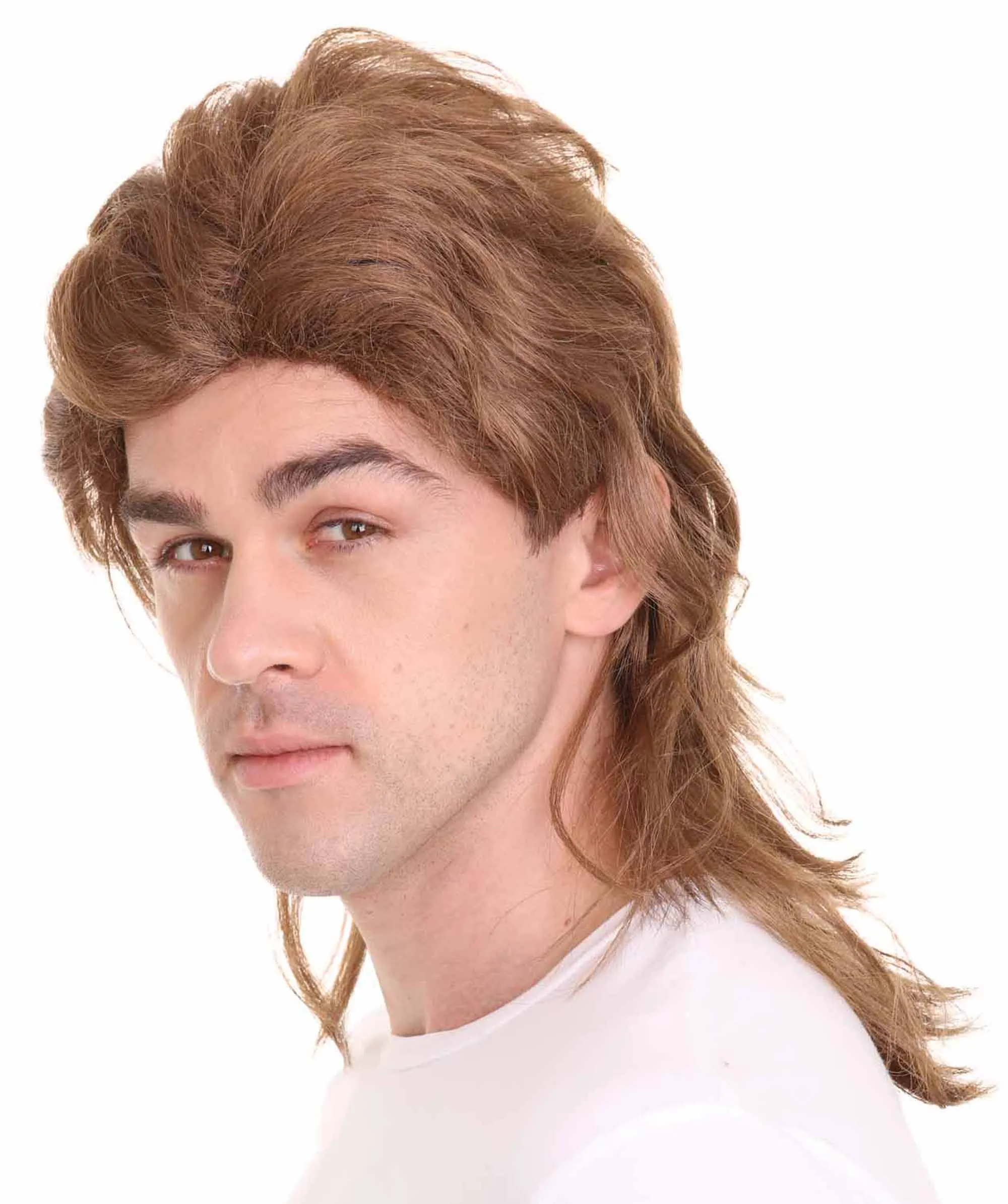 Disco 80's Mullet Wig | Brown Vintage Wigs | Premium Breathable Capless Cap