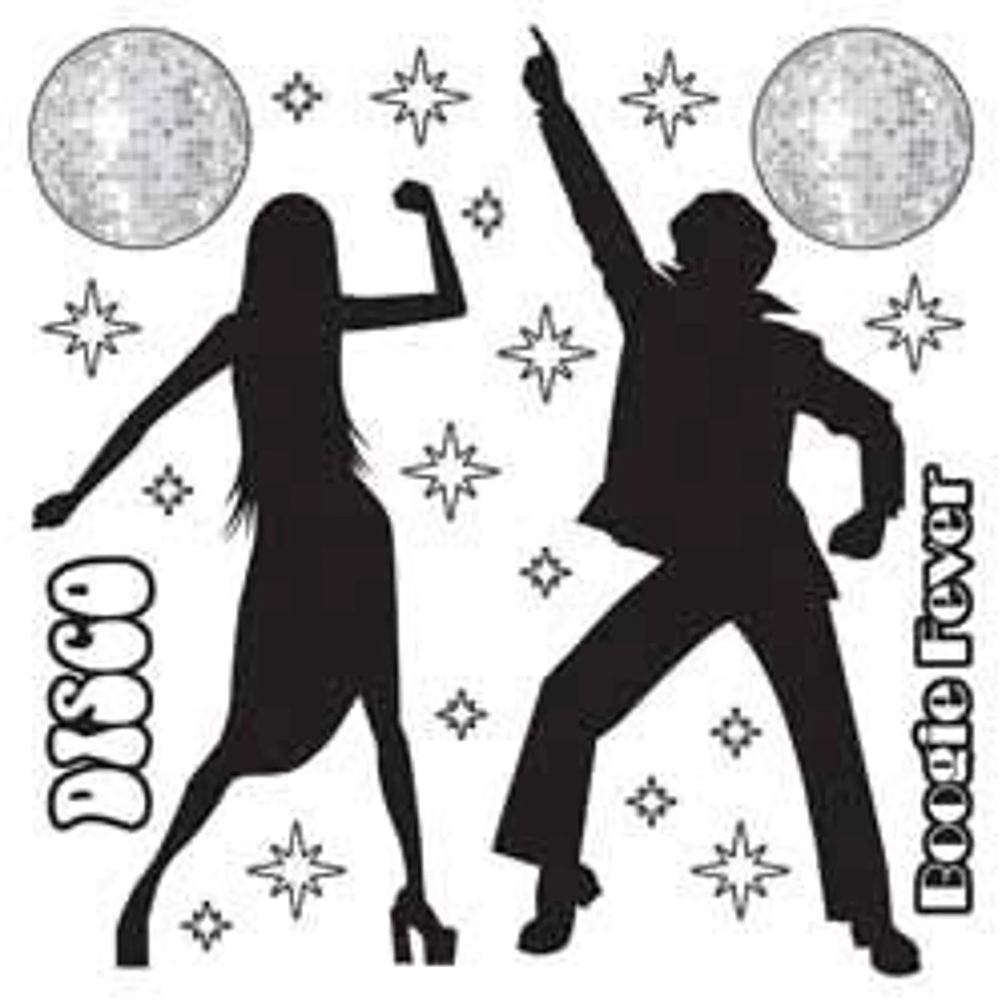 Disco Props Set With 22 Unique Pieces Ranging From 3" To 5' Inches.