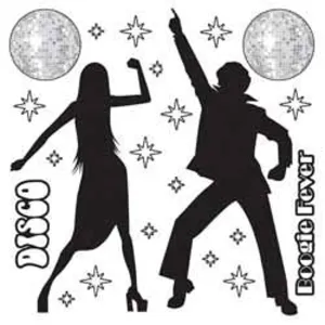 Disco Props Set With 22 Unique Pieces Ranging From 3" To 5' Inches.