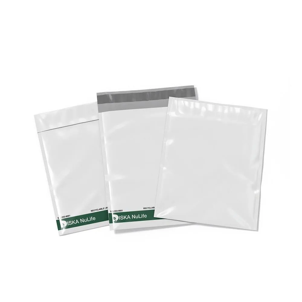 Diska Nulife Biodegradable Recyclable Water Resistant Poly Mailer Envelopes Shipping Bags with Self Seal Adhesive - Plain 6" X 10"   1.5"