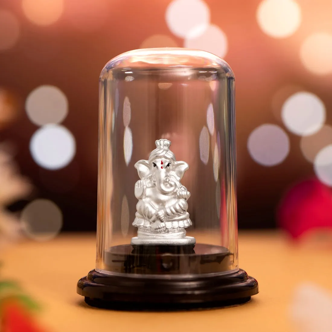 Divine Harmony Rhodium-Plated 999 Silver Ganesh Ji Idol