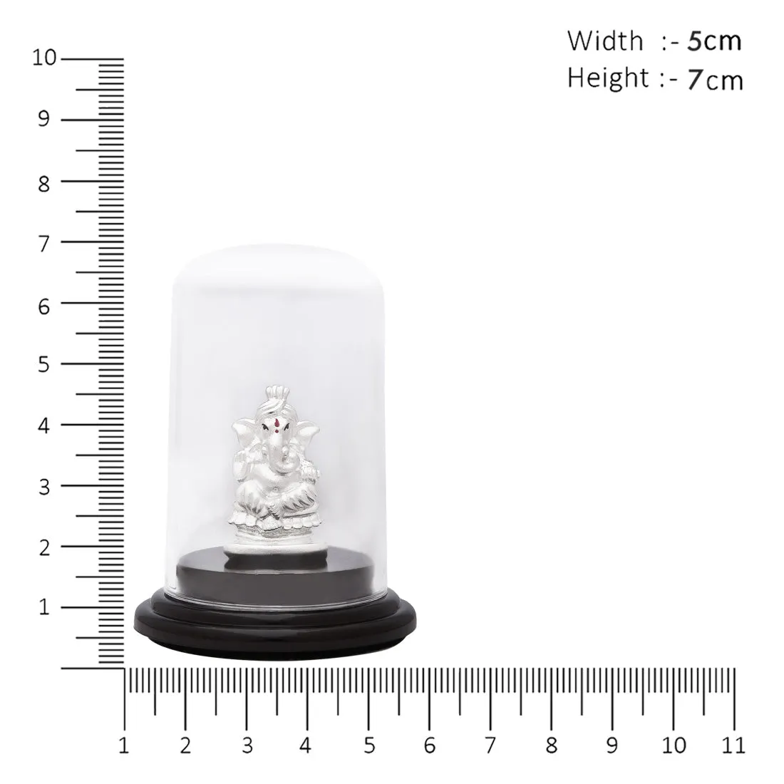 Divine Harmony Rhodium-Plated 999 Silver Ganesh Ji Idol