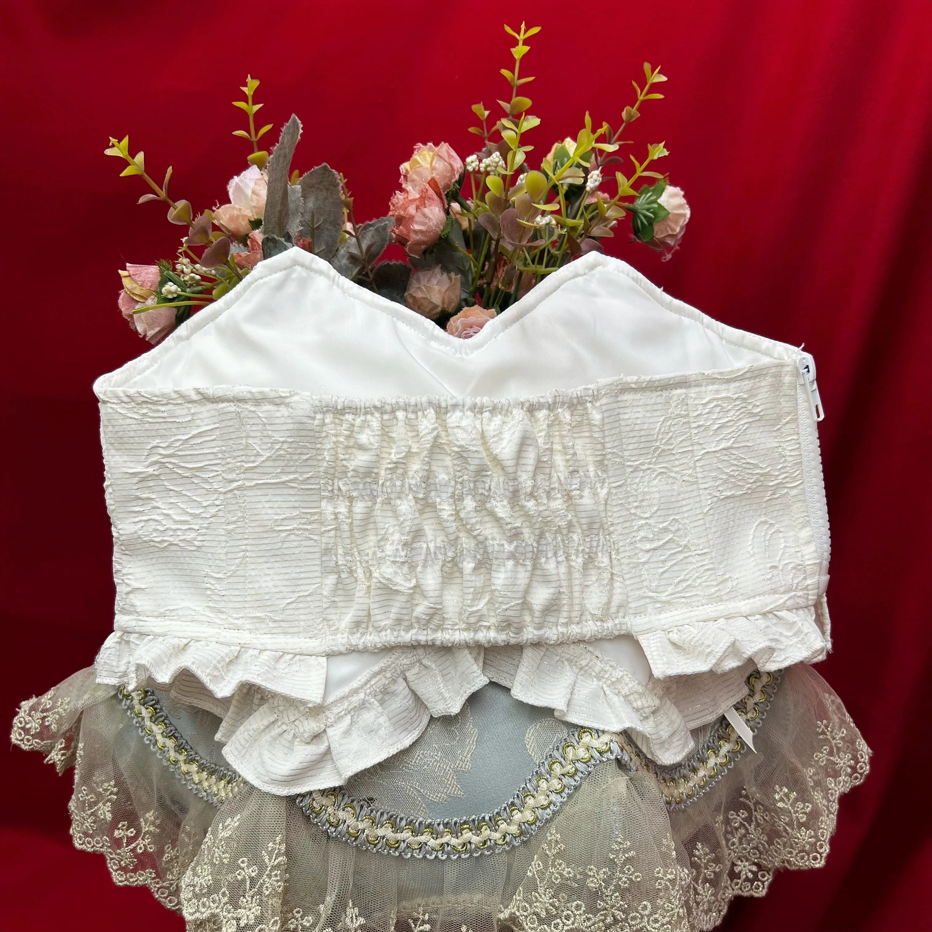 DMFS Lolita~Good and Evil Angel~Gothic Lolita SK Set Retro Princess Sleeve Blouse