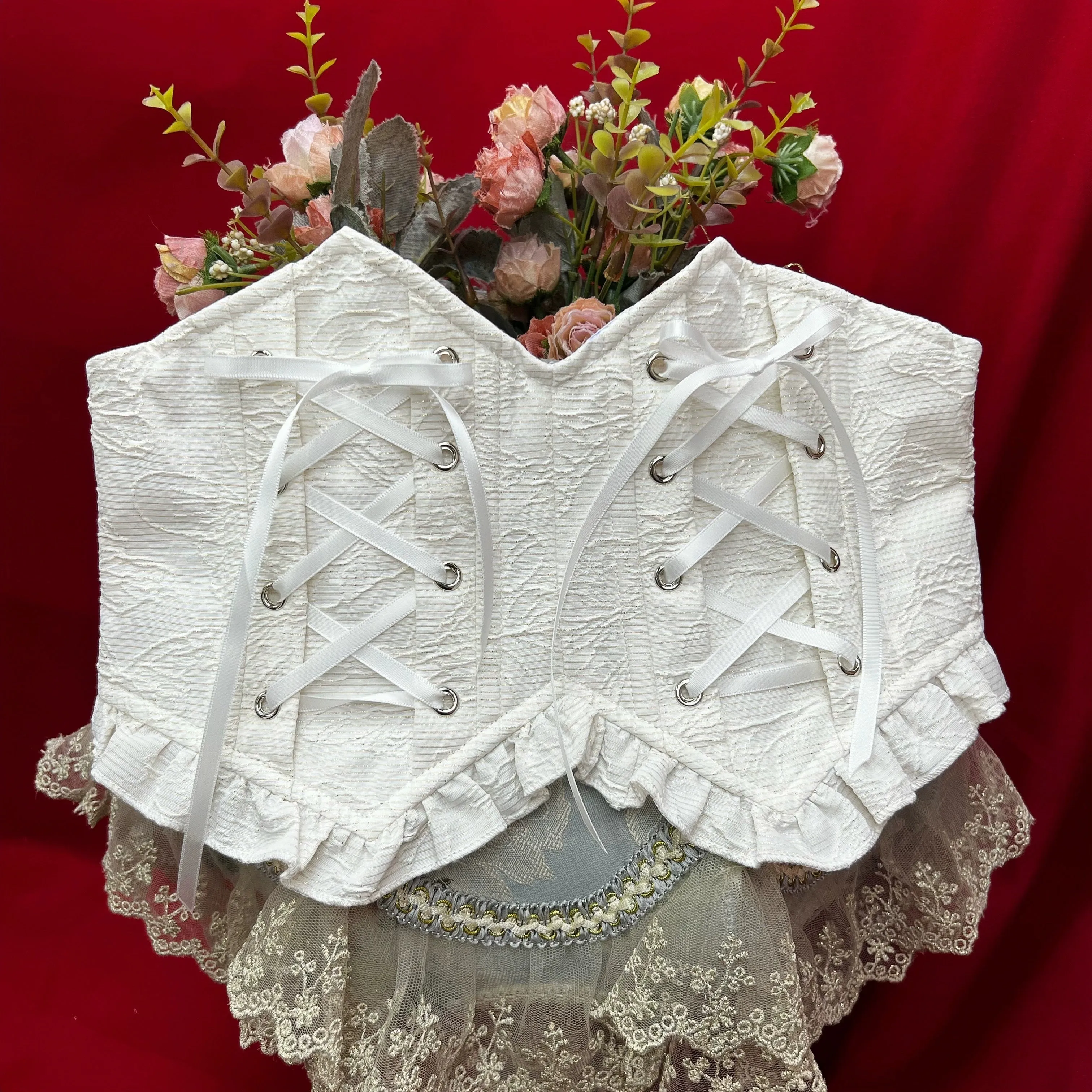 DMFS Lolita~Good and Evil Angel~Gothic Lolita SK Set Retro Princess Sleeve Blouse