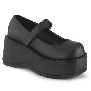 DOLLIE-01 DemoniaCult Black Vegan Leather Sexy Women's Heels & Platform Shoes (Alternative Footwear)