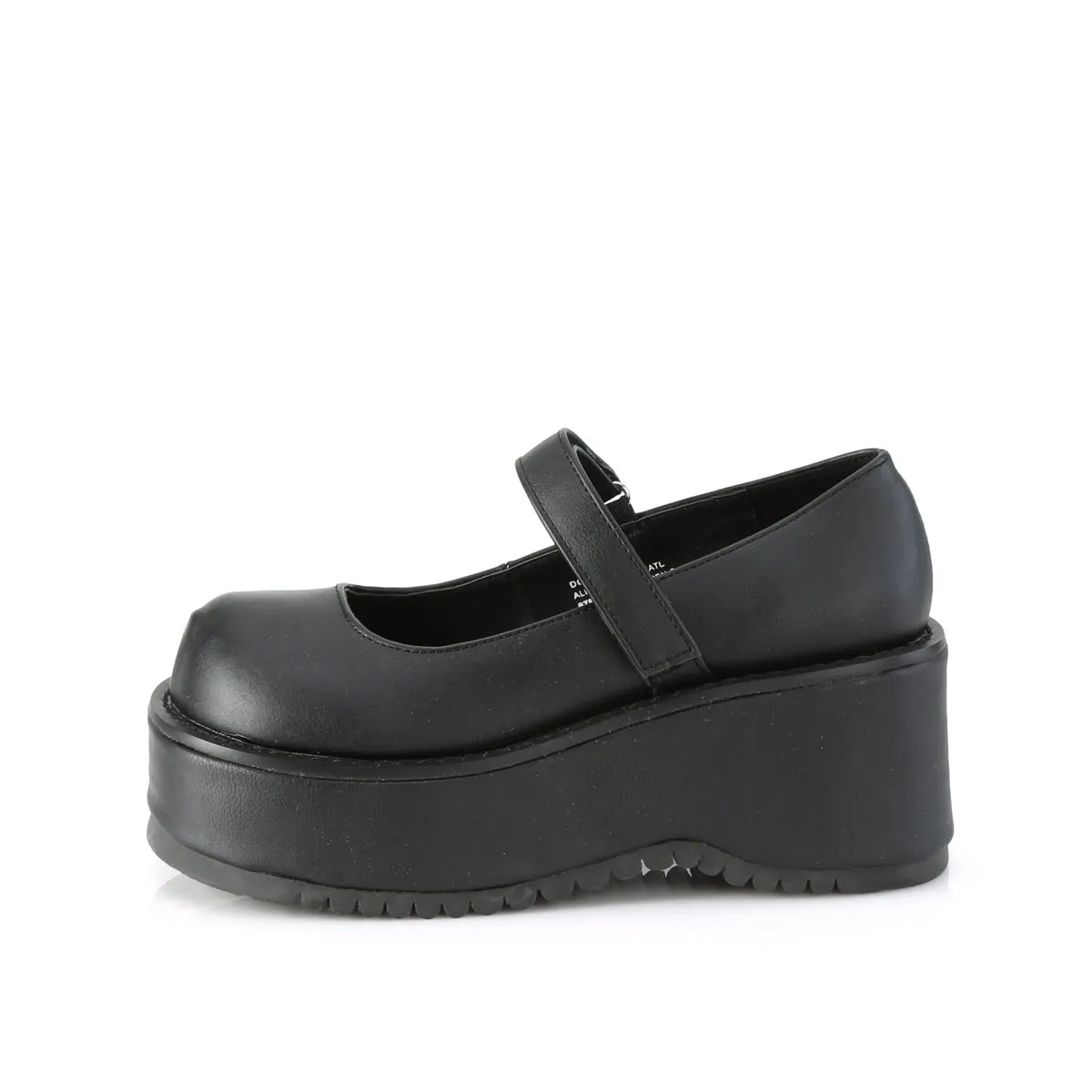 DOLLIE-01 DemoniaCult Black Vegan Leather Sexy Women's Heels & Platform Shoes (Alternative Footwear)