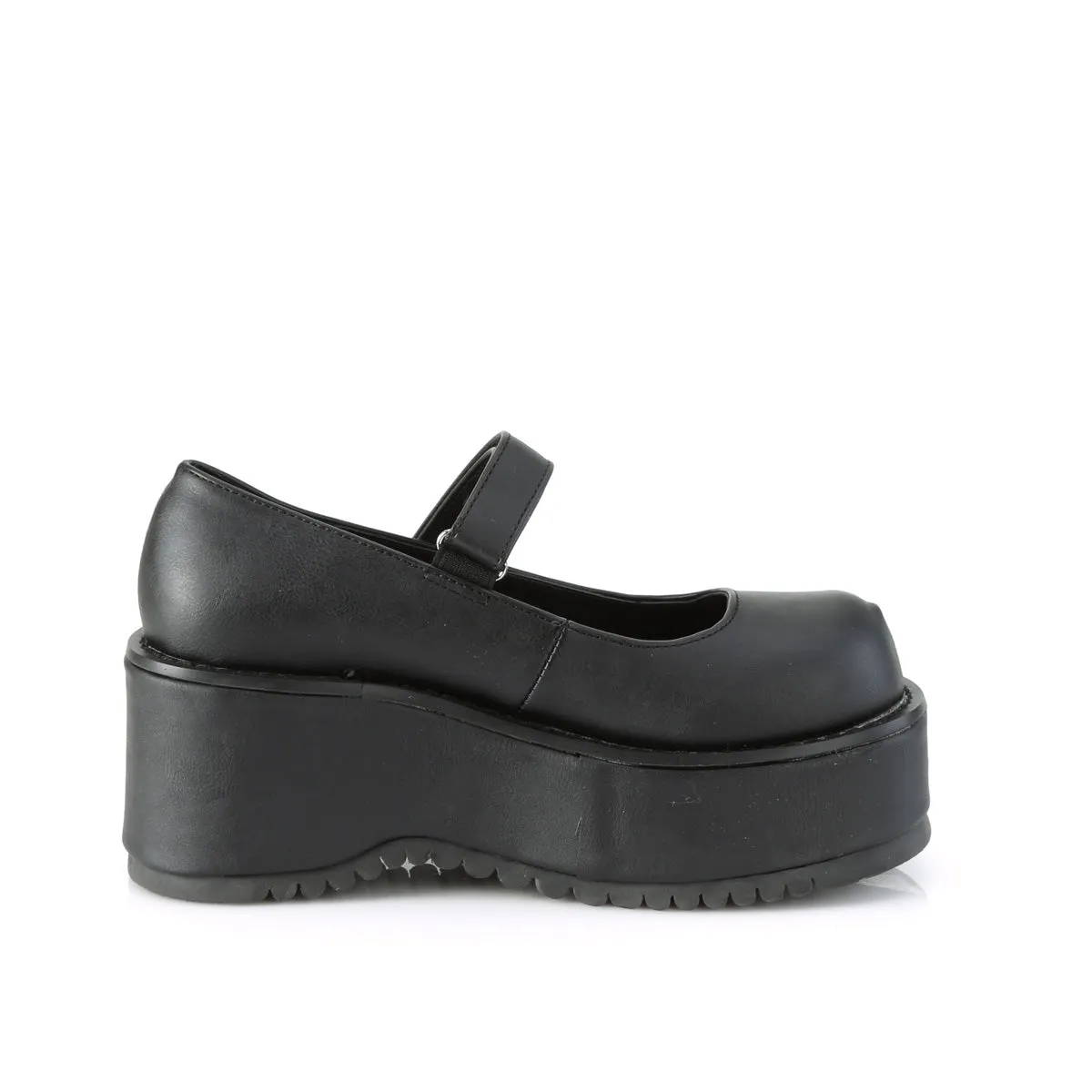 DOLLIE-01 DemoniaCult Black Vegan Leather Sexy Women's Heels & Platform Shoes (Alternative Footwear)