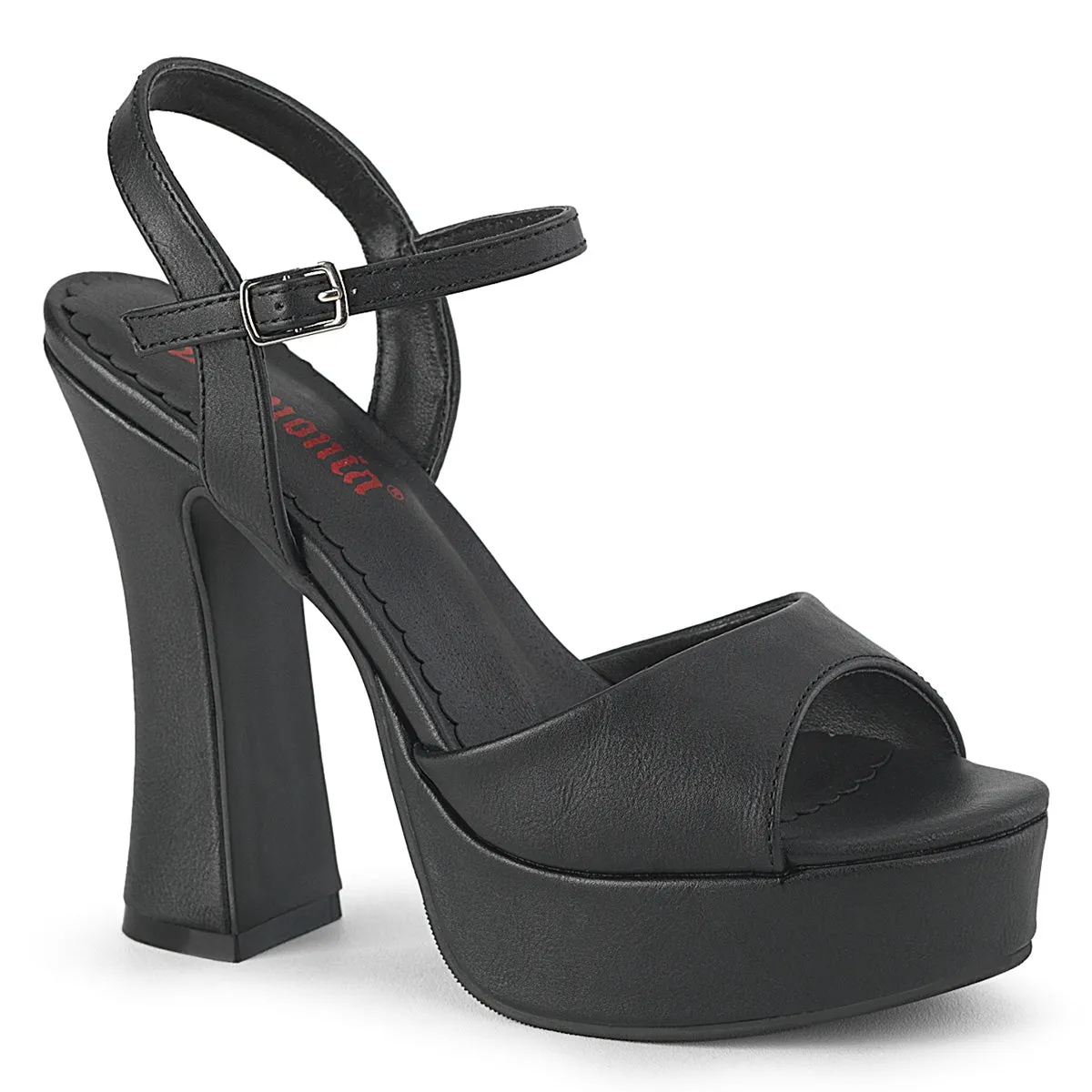 DOLLY-09 DemoniaCult Black Vegan Leather Sexy Women's Sandals (Alternative Footwear)