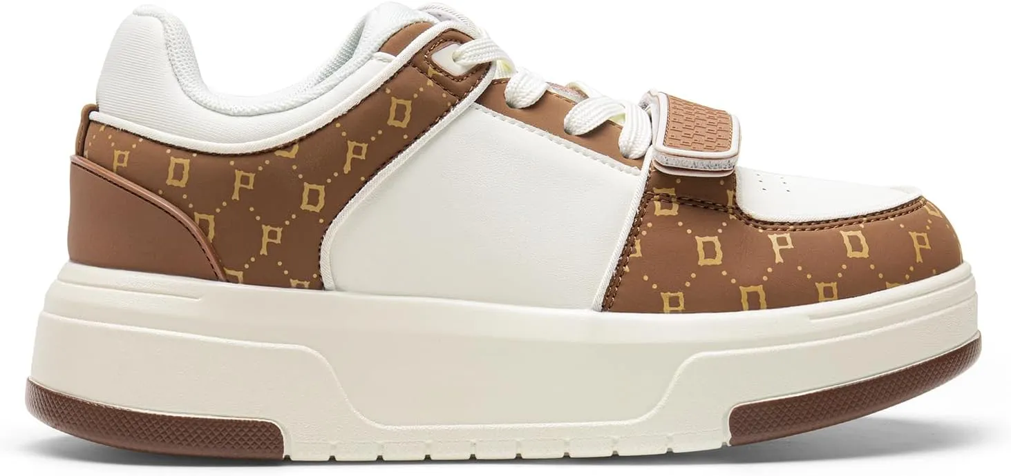 DREAM PAIRS Women Platform Chunky Sneakers Leather Oli Casual Fashion Sneaker