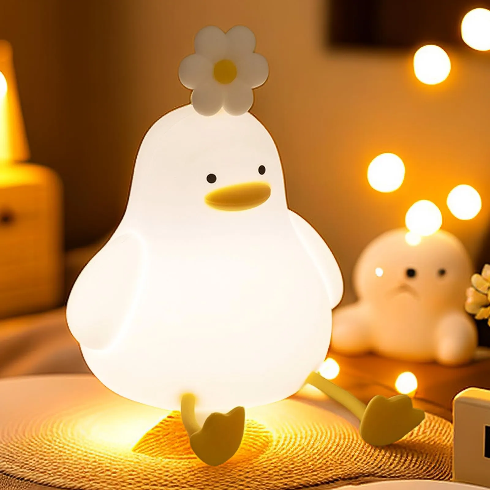 Duck LED Night Lamp – USB Rechargeable Silicone Light with Touch Sensor & Timer, Perfect for Kids' Bedrooms and Thoughtful Gifts