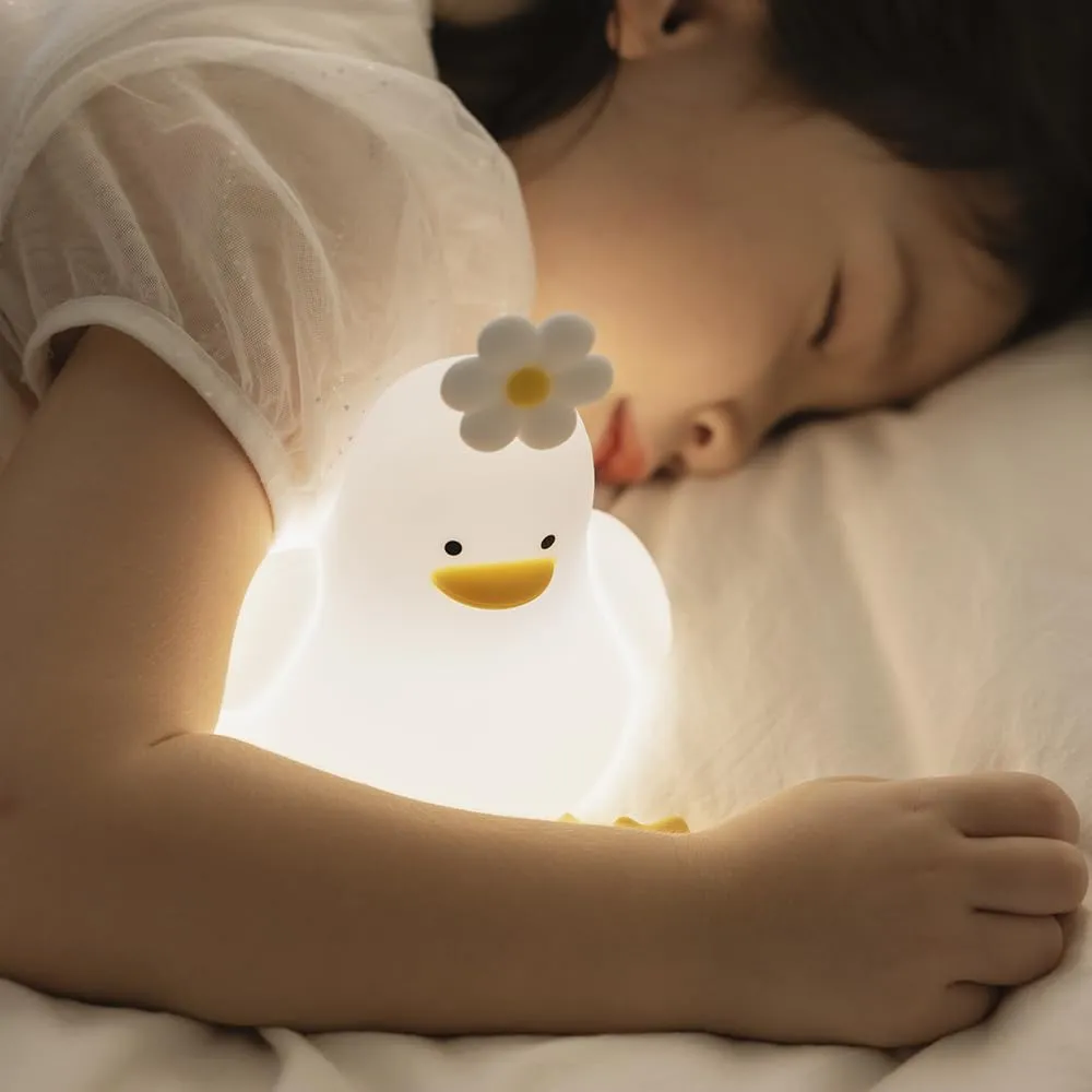 Duck LED Night Lamp – USB Rechargeable Silicone Light with Touch Sensor & Timer, Perfect for Kids' Bedrooms and Thoughtful Gifts