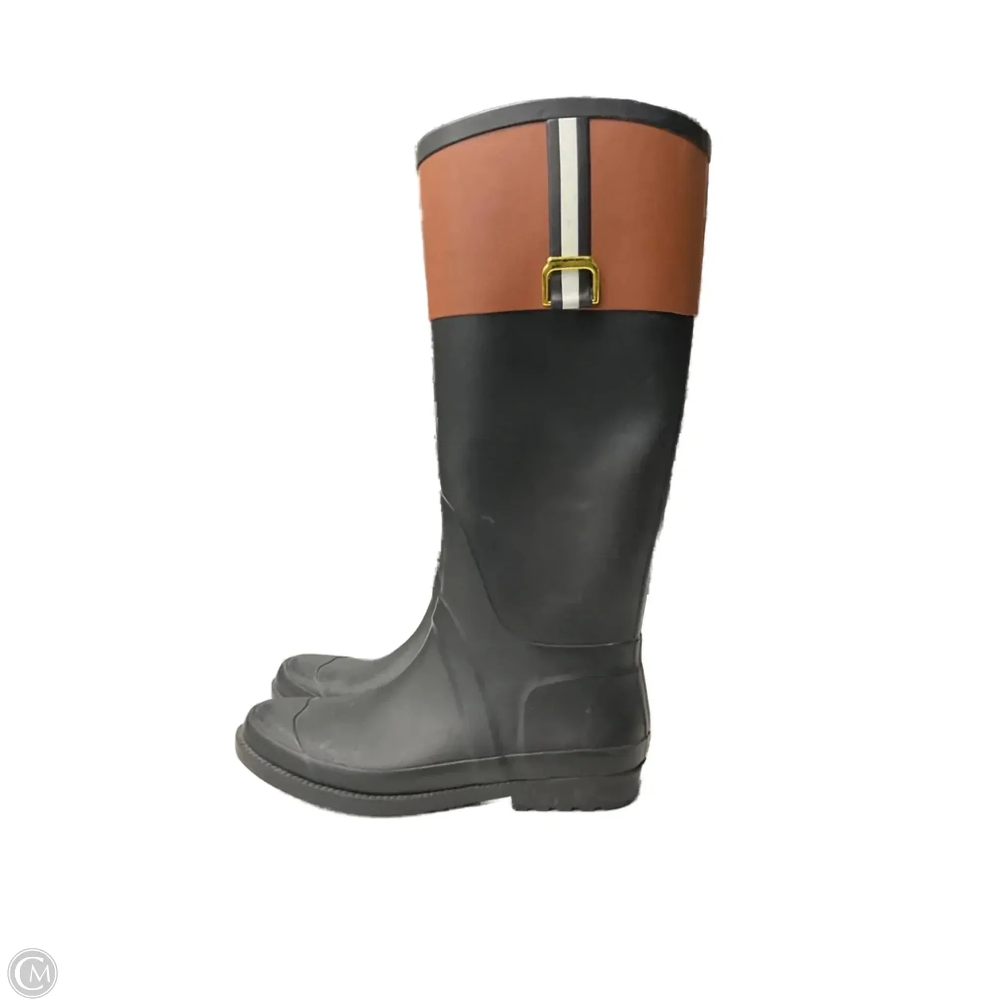 Grippy Outsole Snowy Path Zip Up Style Boots Knee Flats By Tommy Hilfiger In Black, Size: 7