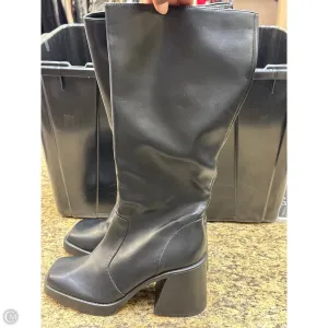 Multi Season Adjustable Gusset Design Boots Knee Heels By Cmf In Black, Size: 7.5