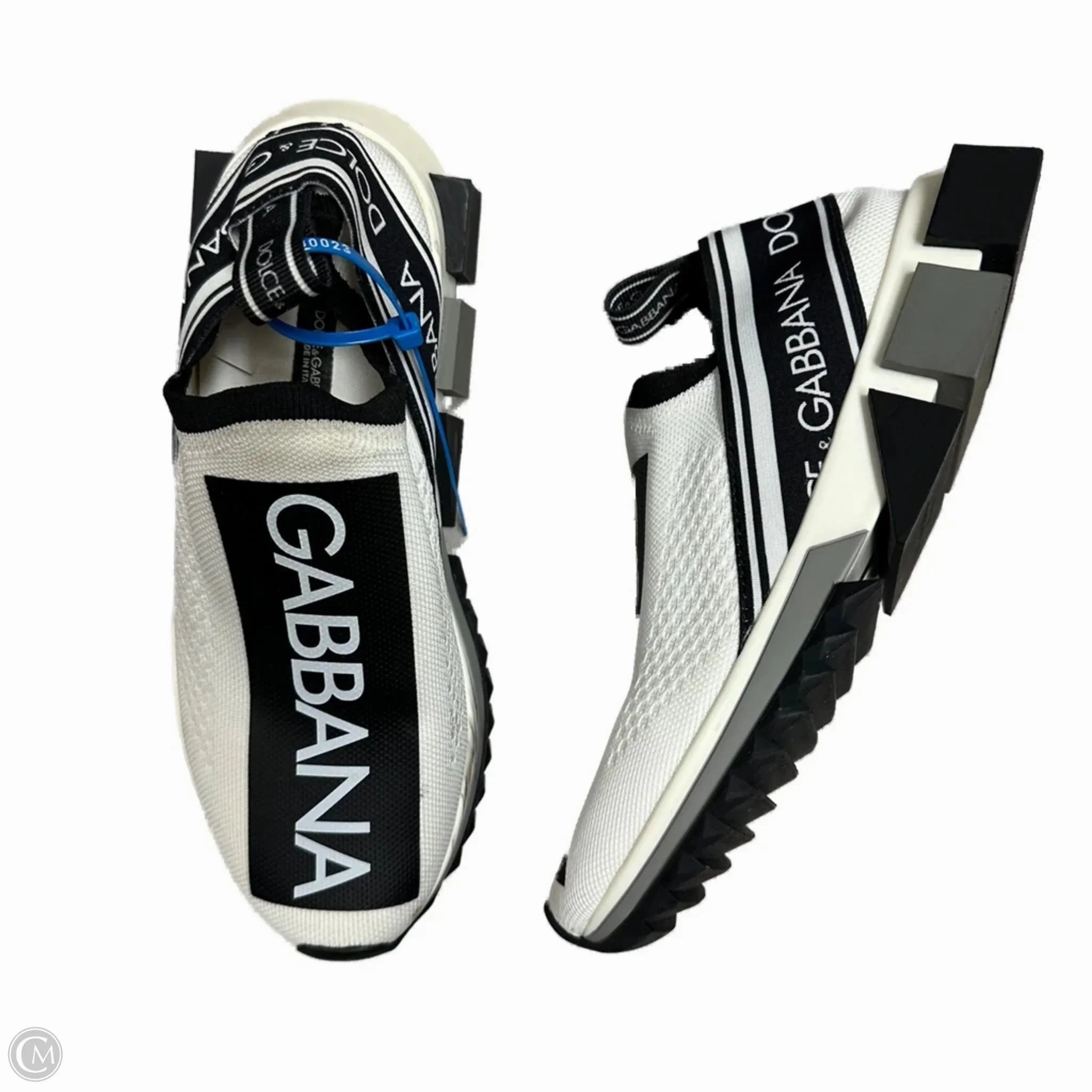 Clean Step Sail Vibe Shoes Luxury Designer By Dolce And Gabbana In Black & White, Size: 6.5