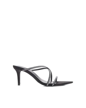 EFFY - BLACK SATIN-DIAMANTE Grace Spark Glamour Sandals