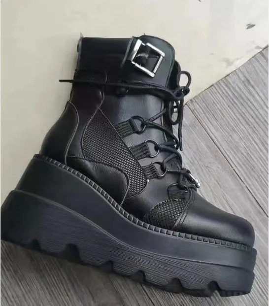 Egirl Darkwave Black Cyber Punk Sneakers