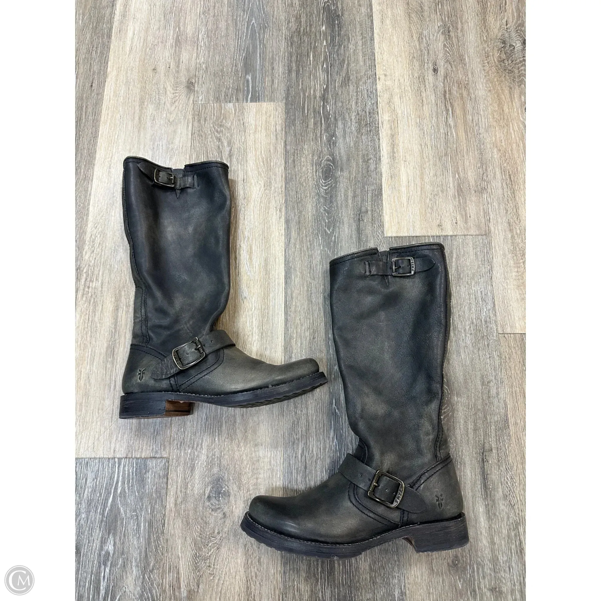 Boots Designer By Frye In Grey, Size: 7.5 Clean Step Pair Quick