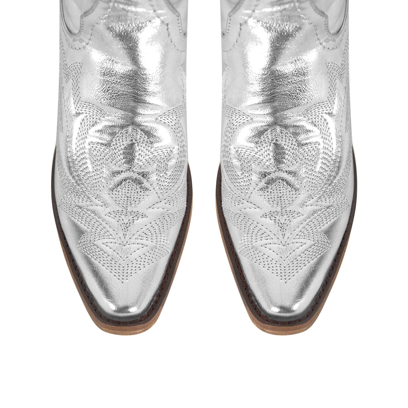 Embroidered Pointed Toe Ankle Western Boots