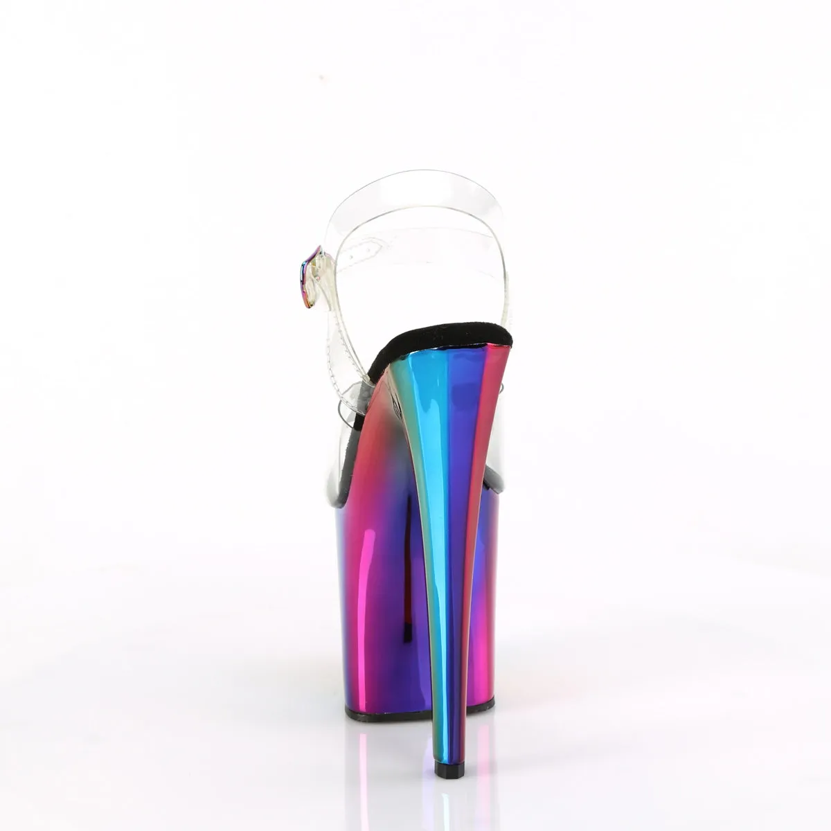 ENCHANT-708RC Pleaser Clear/Rainbow Chrome Sexy Platform Shoes (Pole Dancing Heels)