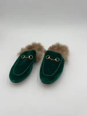 Adult Ease Comfort Wedge Shoes Luxury Designer By Gucci In Green, Size: 8