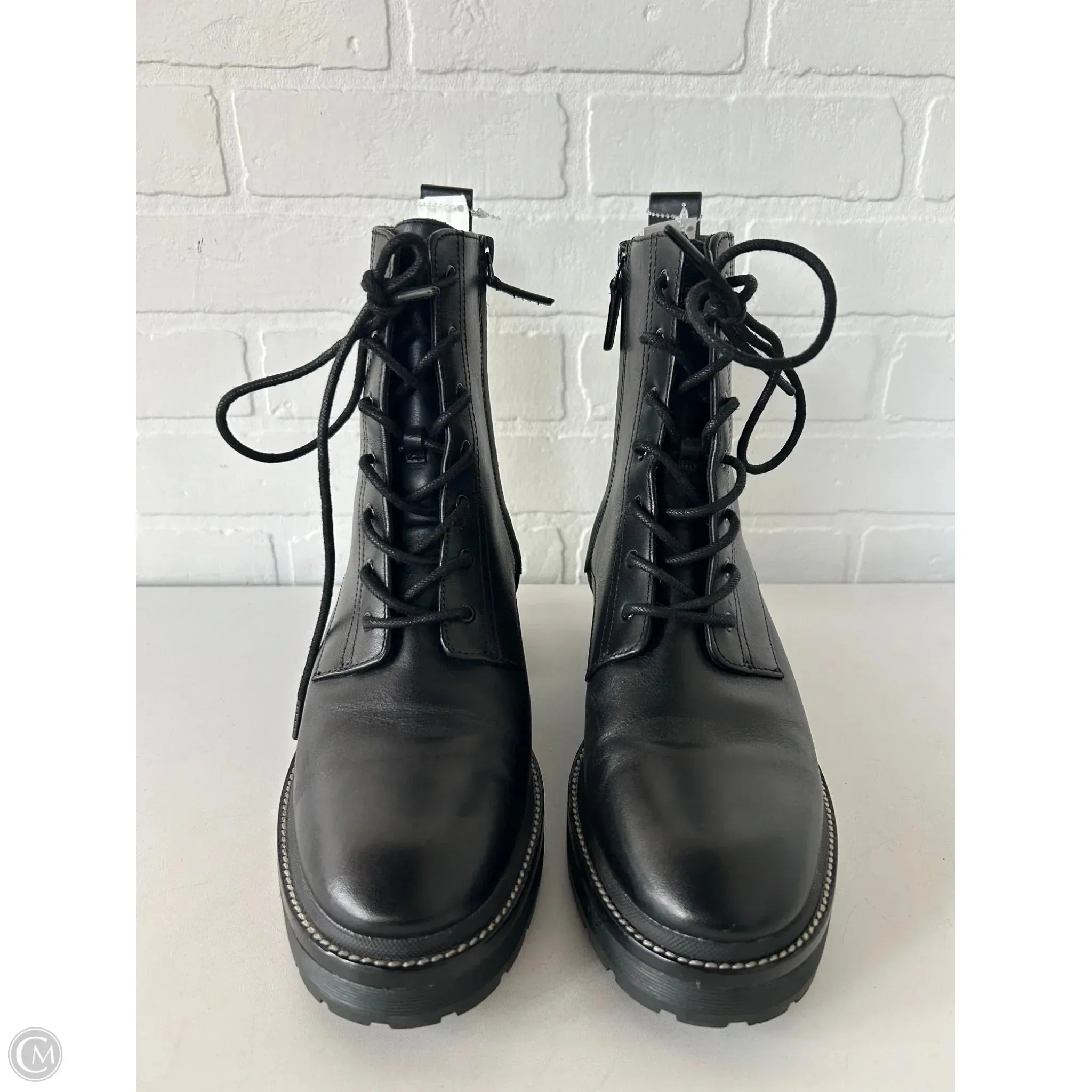 Bounce Edge Boots Designer By Tory Burch In Black & Blue, Size: 11