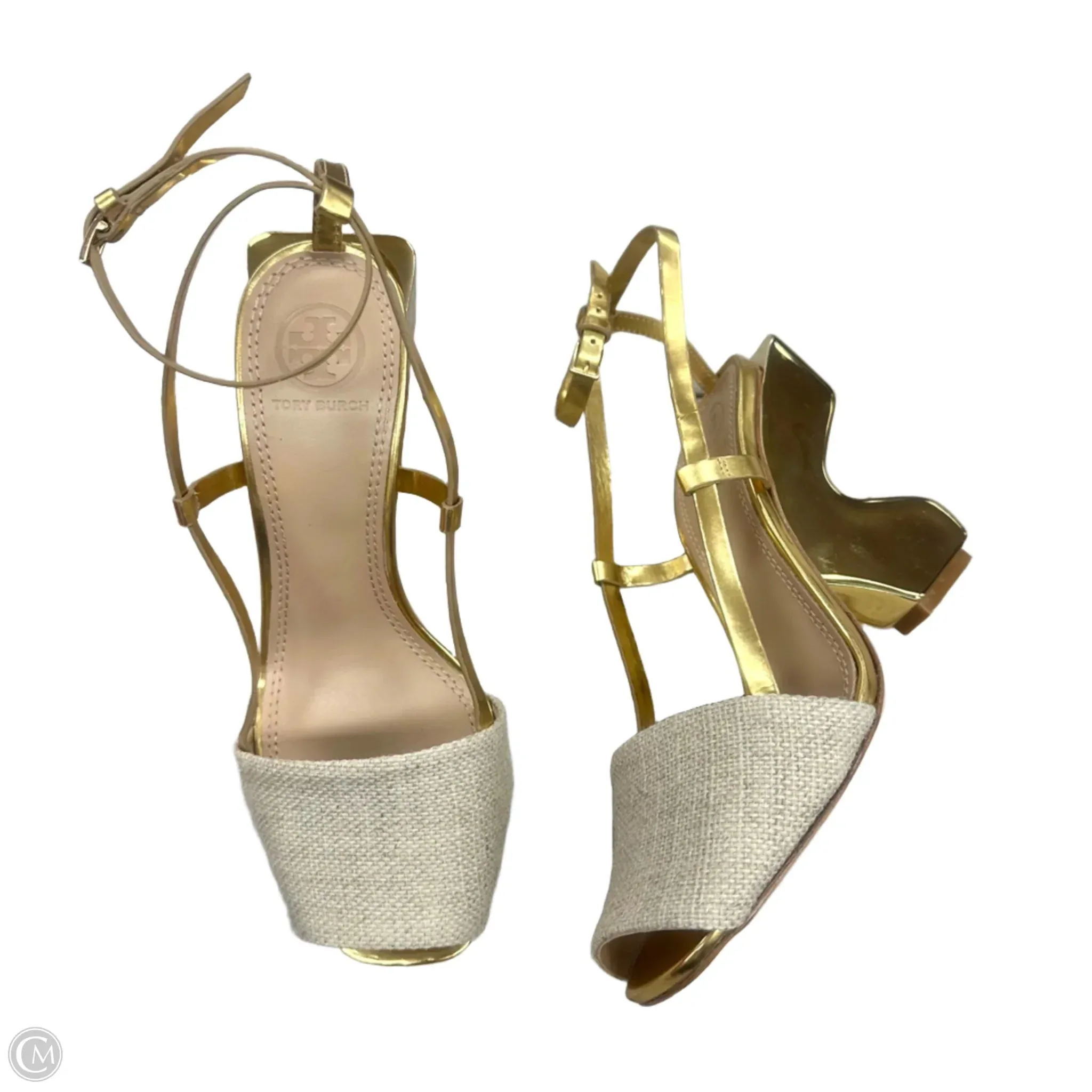 forest walk design Shoes Designer By Tory Burch In Gold, Size: 6