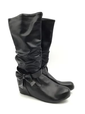 Boots Knee Flats By Clothes Mentor In Black, Size: 9.5 Grippy Outsole River Crossing Rugged Comfort