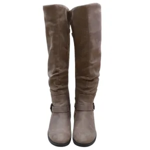 Sleek Construction Boots Knee Heels By Bare Traps In Brown, Size: 5.5