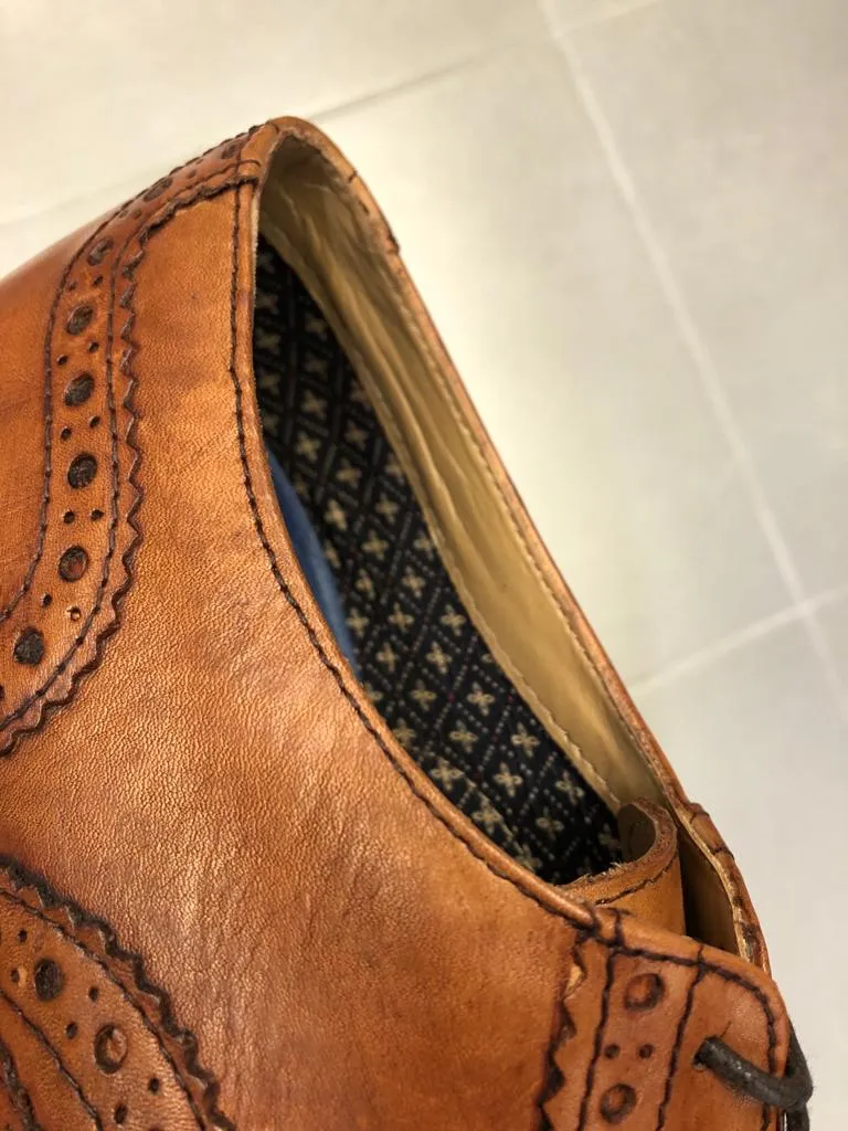 English Leather Brogues - Burnished Tan