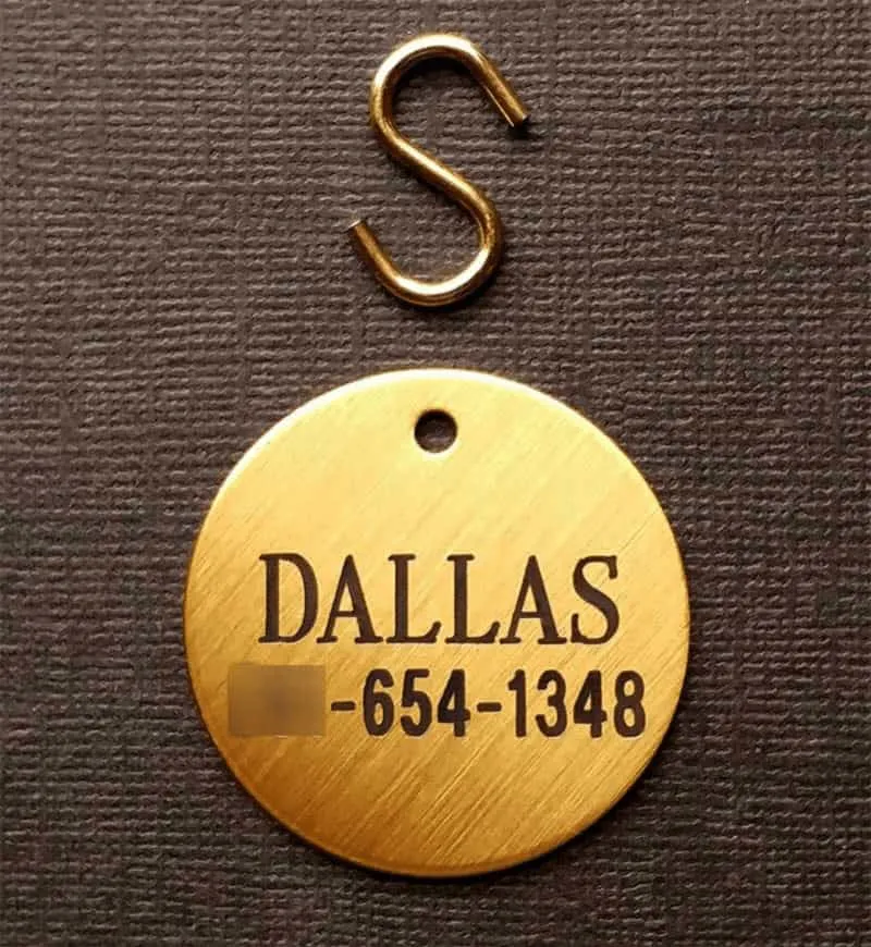 Engraved Collar Name Tag Xtra Large Thick 1 1/2" - Starting at