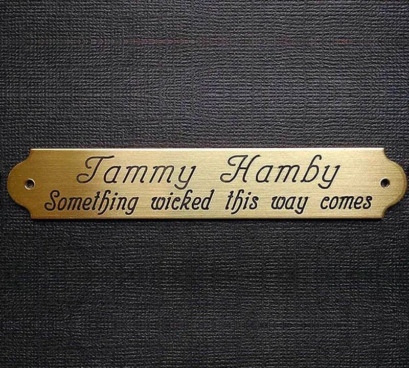 Engraved HALTER PLATE LARGE THICK 4 1/4" x 3/4" x .050" Solid Brass or Nickel Silver Notched or Scalloped Corners Horse Name Plate starting at