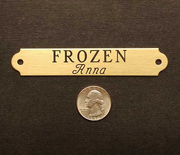Engraved HALTER PLATE LARGE THICK 4 1/4" x 3/4" x .050" Solid Brass or Nickel Silver Notched or Scalloped Corners Horse Name Plate starting at