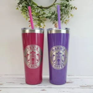 Engraved Tumbler with Personalized Starbucks Logo