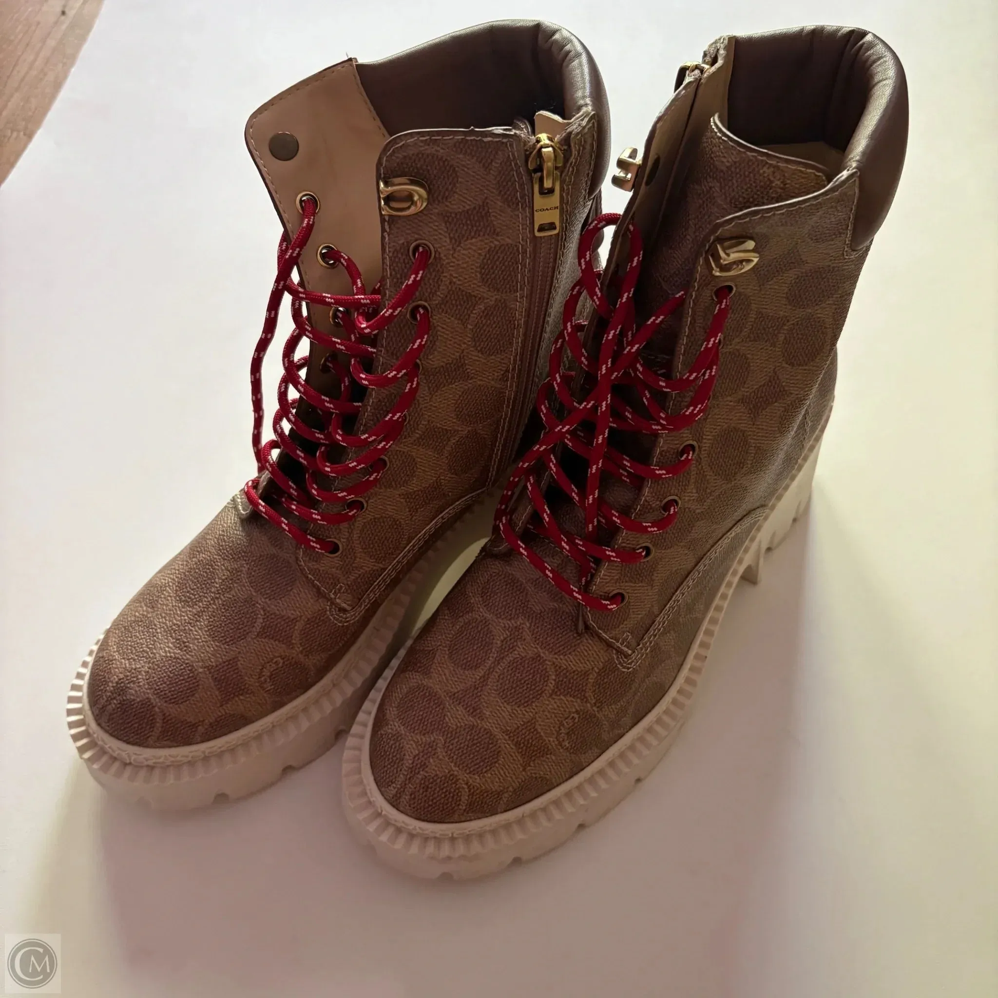 Boots Designer By Coach In Brown, Size: 9.5 Anti Fatigue Footbed