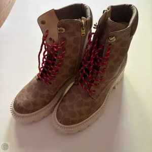 Boots Designer By Coach In Brown, Size: 9.5 Anti Fatigue Footbed