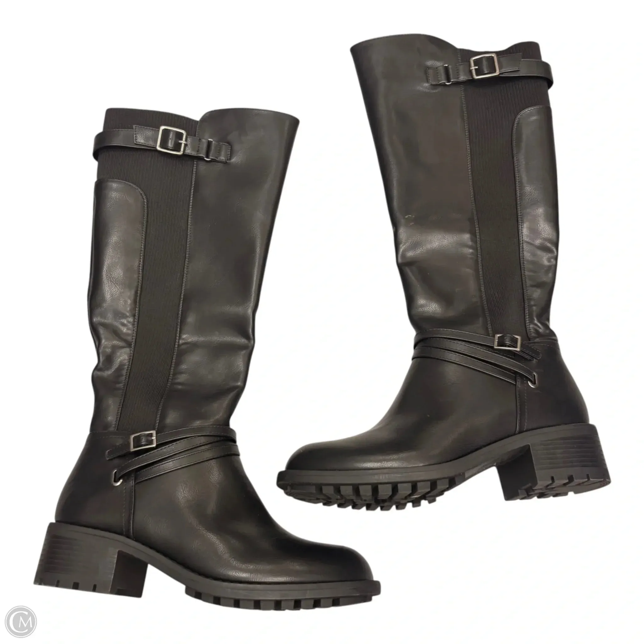 Protective Lining Boots Knee Heels By Jessica Cline In Black, Size: 10