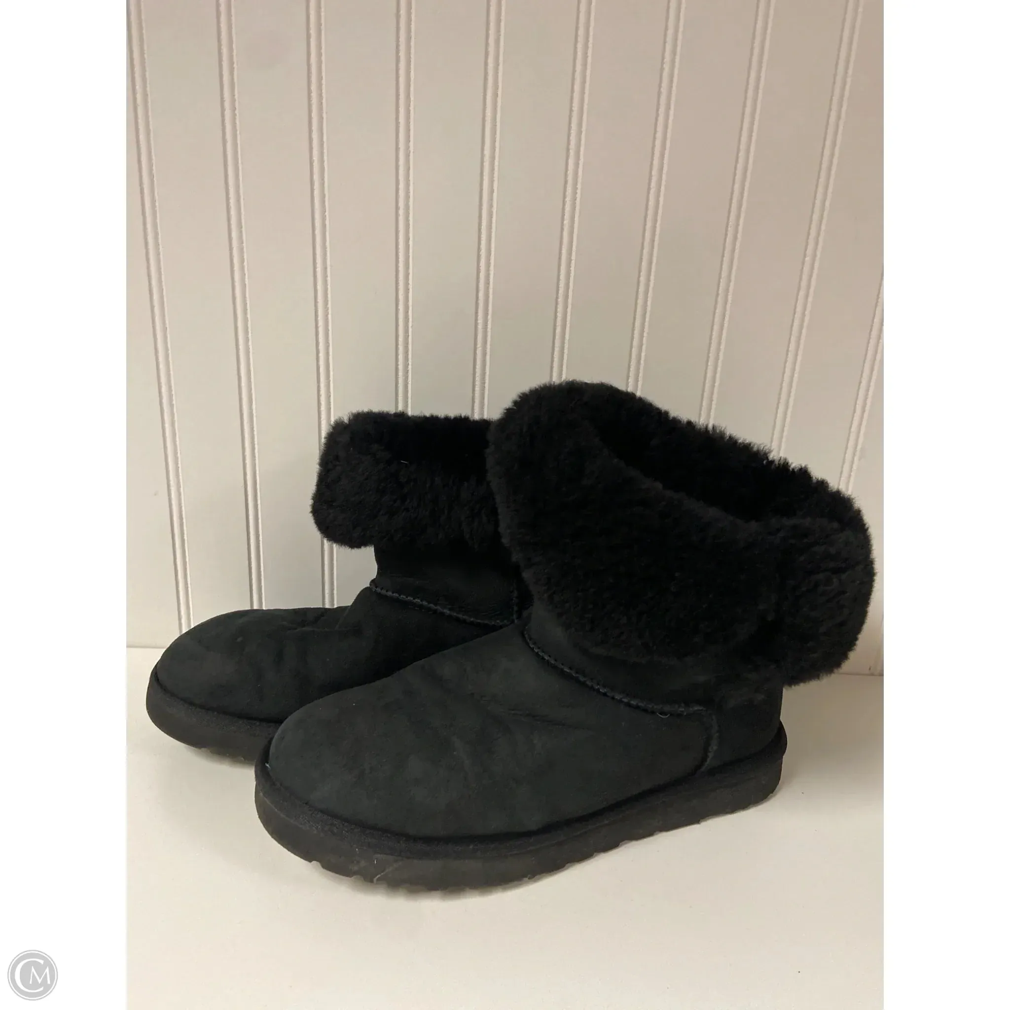 Leg Long Boots Designer By Ugg In Black, Size: 10