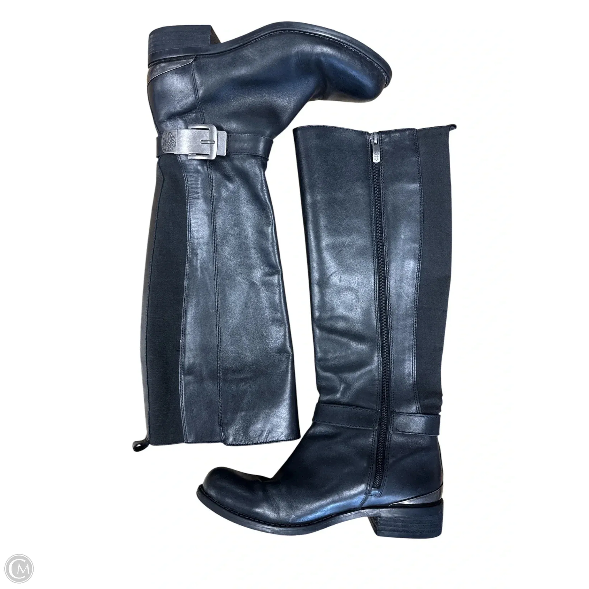 Multi Density Foam Cushioned Fit Boots Knee Flats By Vince Camuto In Black, Size: 7