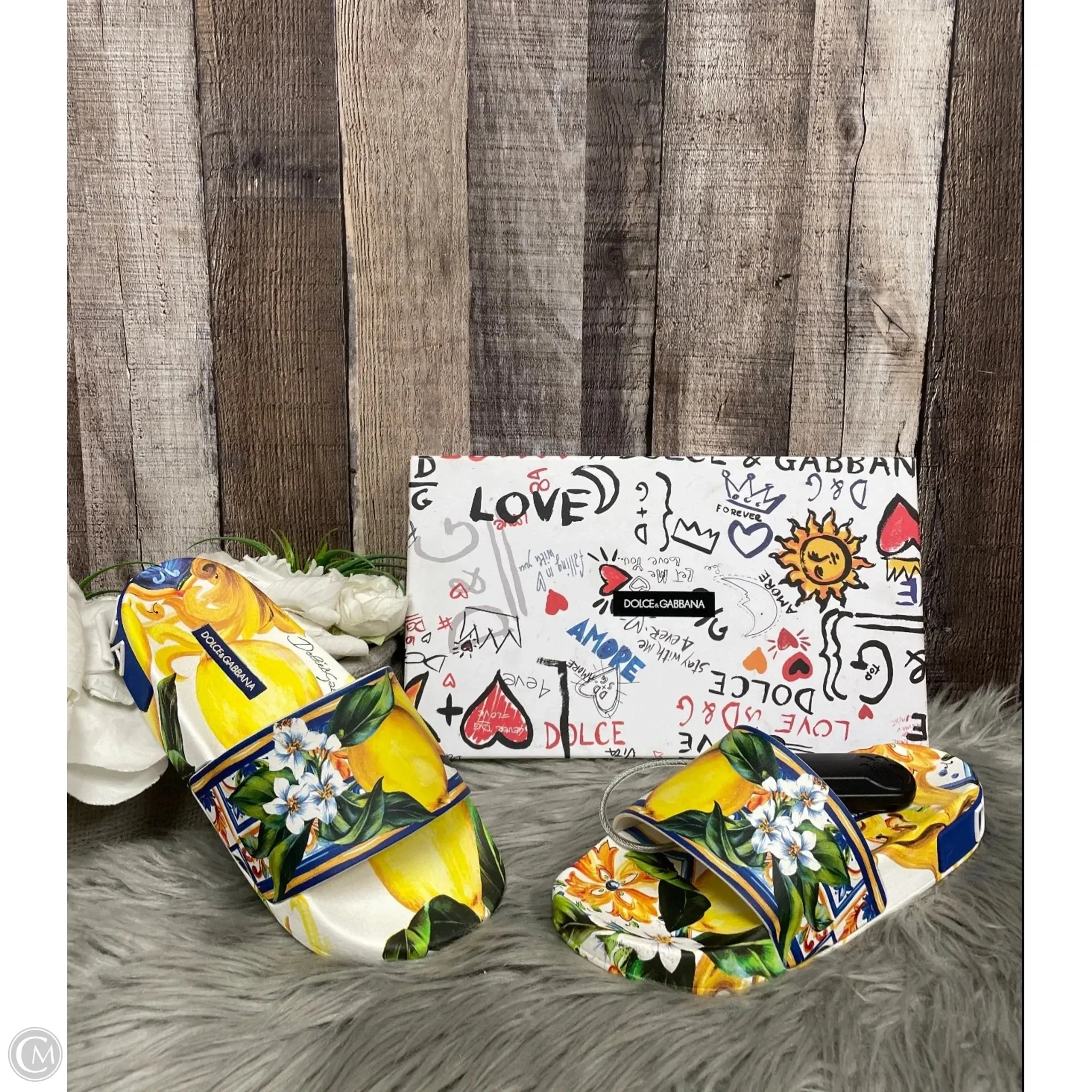 Sandals Luxury Designer By Dolce And Gabbana In Lemon, Size: 5 Earth Base Clean Step