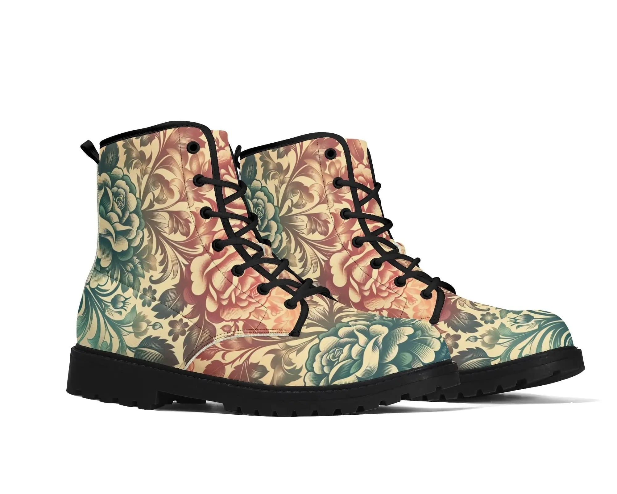 Faded Rose Leather Boots