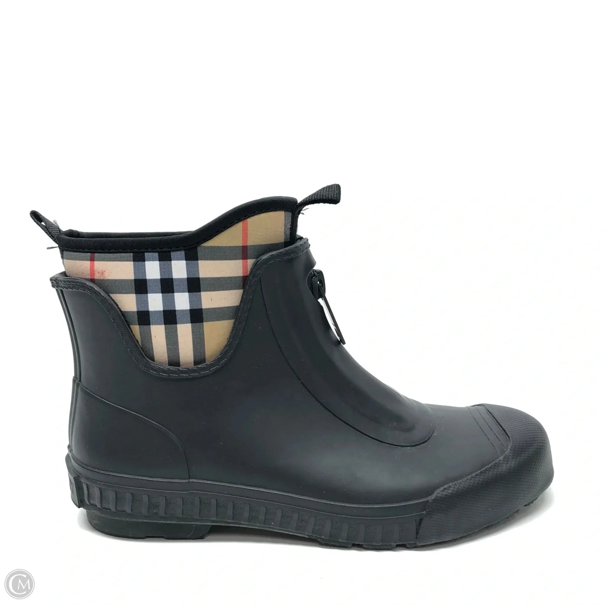 Boots Luxury Designer By Burberry In Black, Size: 8.5 Galaxy Tone