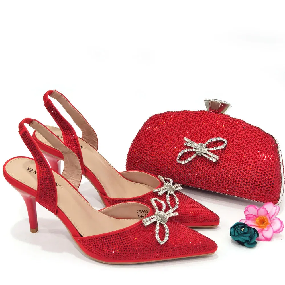 Fashionable Gold Color Ladies Shoes and Bag Set for Party Nigerian Women Wedding Shoes and Bag Set