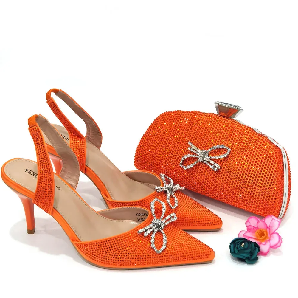 Fashionable Gold Color Ladies Shoes and Bag Set for Party Nigerian Women Wedding Shoes and Bag Set