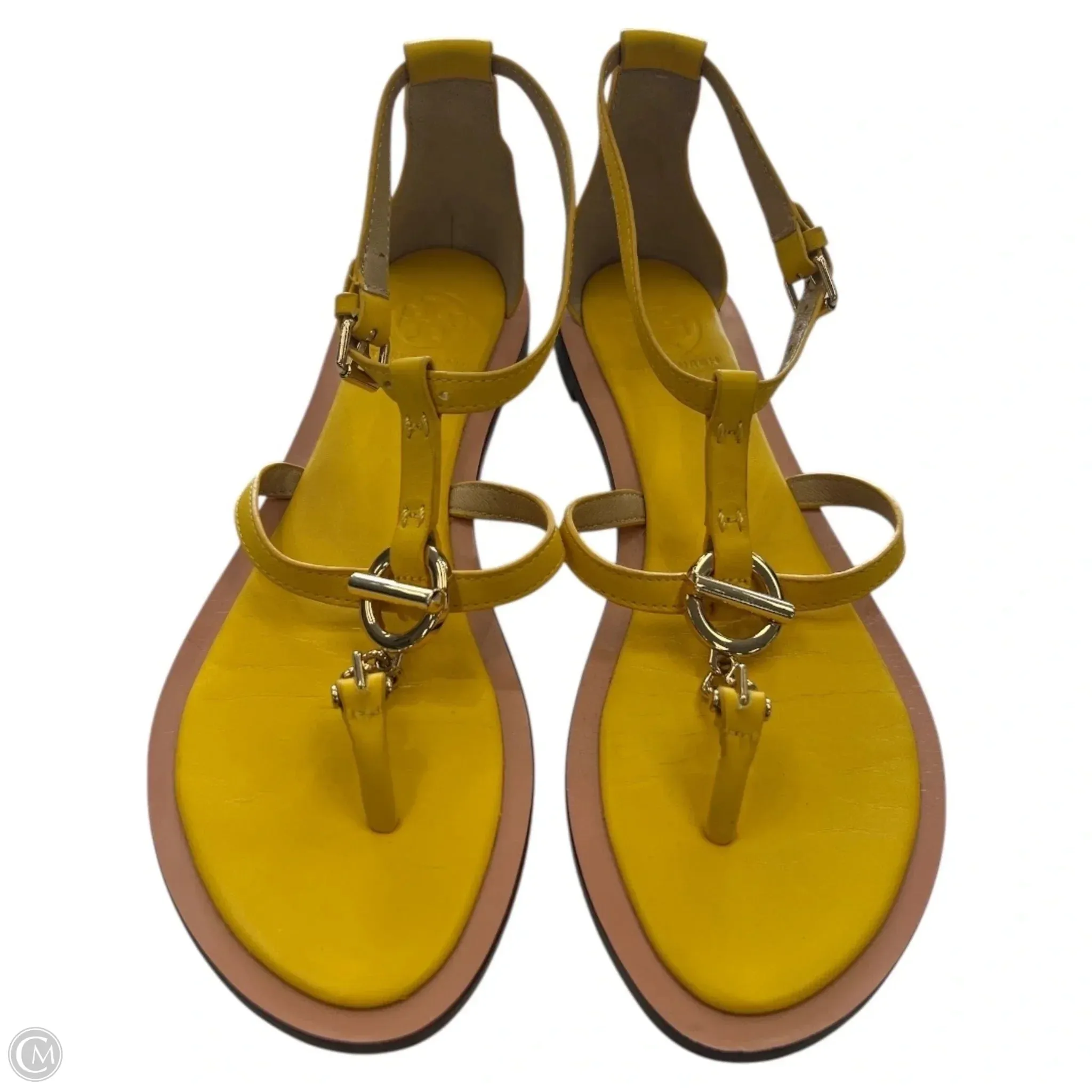 Sandals Designer By Tory Burch In Yellow, Size: 6.5 Molded Insole Game Fit